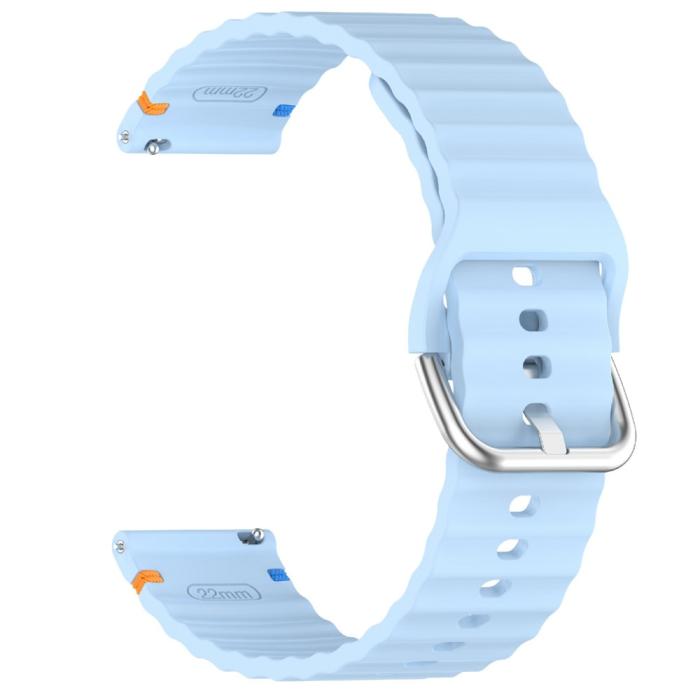 Bild 4, Klockarmband 22 mm Silikon Wave Design Ljus Blå