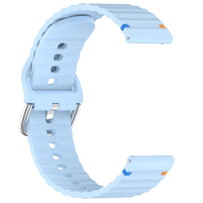 Bild 3, Klockarmband 20 mm Silikon Wave Design Ljus Blå