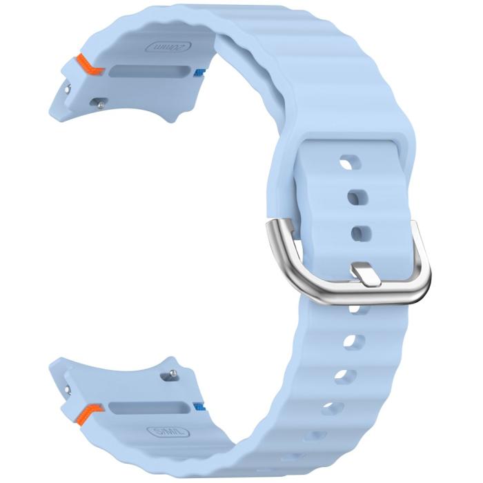 Bild 2, Galaxy Watch 5/5 Pro/6/7/FE Armband Silikon Wave Design