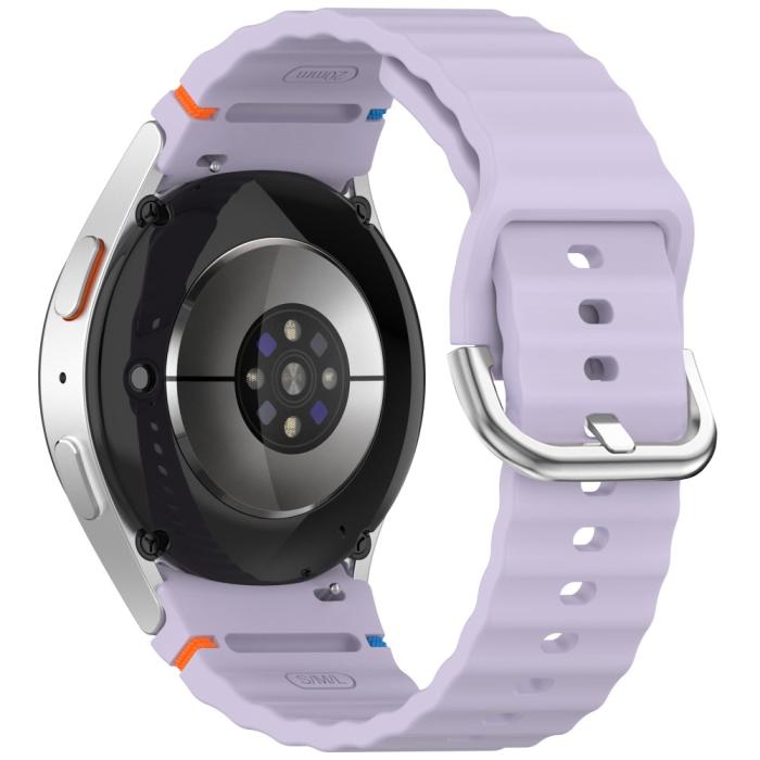 Bild 1, Galaxy Watch 5/5 Pro/6/7/FE Armband Silikon Wave Design Lila
