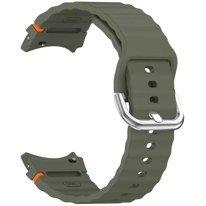 Bild 2, Galaxy Watch 5/5 Pro/6/7/FE Armband Silikon Wave Design