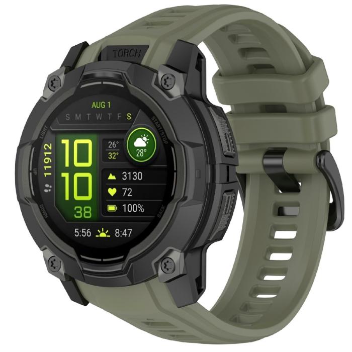 Bild 2, Garmin Instinct 3 45 mm Klockarmband Silikon Militär Grön
