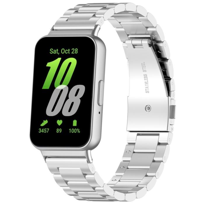 Bild 4, Samsung Galaxy Watch Fit 3 Klockarmband Rostfritt Stål Silver