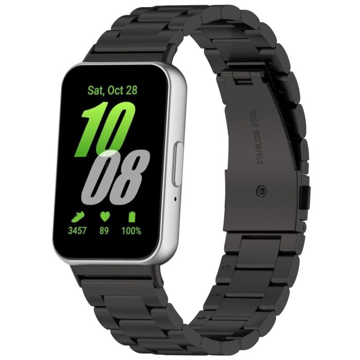 Bild 4, Samsung Galaxy Watch Fit 3 Klockarmband Rostfritt Stål Svart