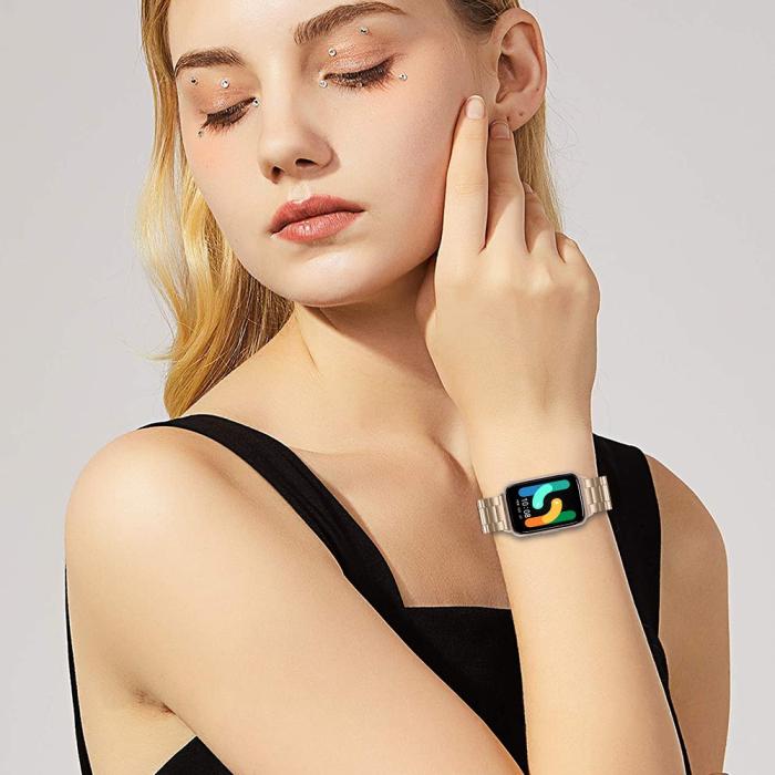 Bild 6, Samsung Galaxy Watch Fit 3 Armband Rostfritt Stål Guld