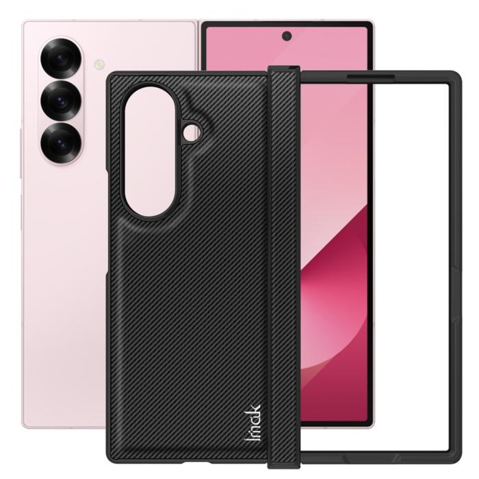 Bild 2, IMAK Samsung Galaxy Z Fold 7 Skal Kolfiber Textur Svart