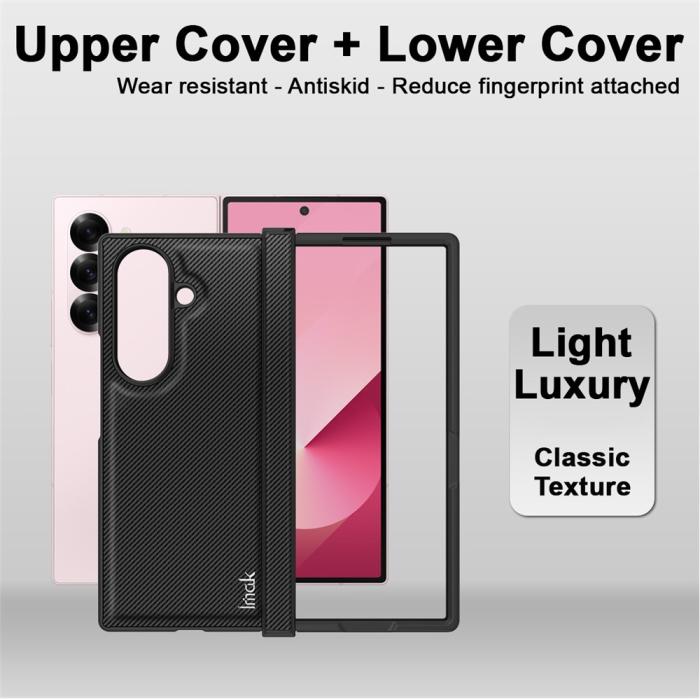 Bild 3, IMAK Samsung Galaxy Z Fold 7 Skal Kolfiber Textur Svart