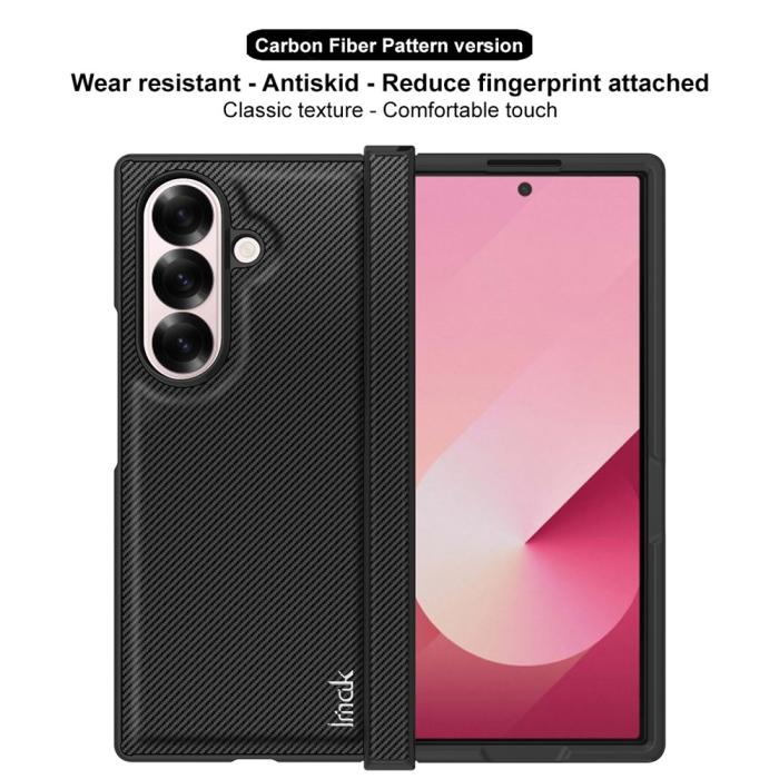 Bild 4, IMAK Samsung Galaxy Z Fold 7 Skal Kolfiber Textur Svart