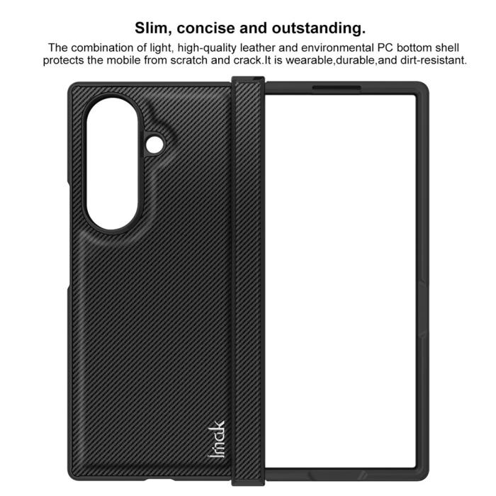 Bild 6, IMAK Samsung Galaxy Z Fold 7 Skal Kolfiber Textur Svart