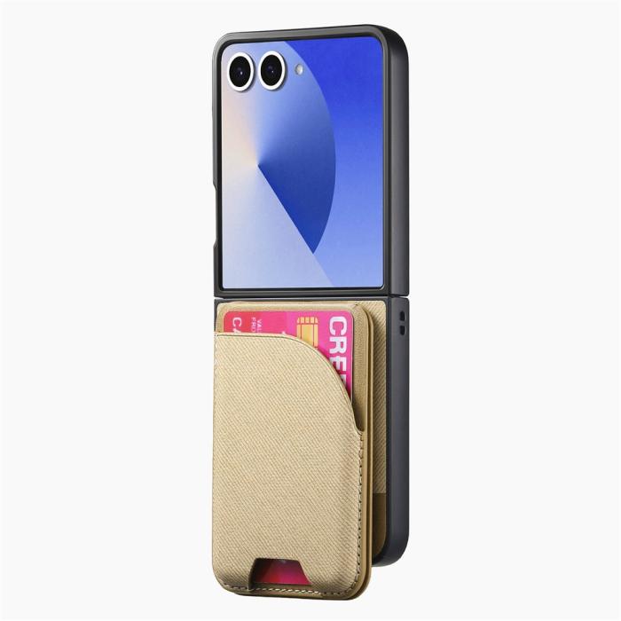 Bild 2, Galaxy Z Flip 7 Skal Inkl. Avtagbart Kortfack Läder Khaki