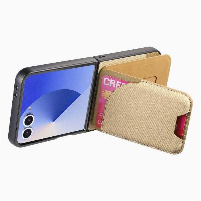 Bild 3, Galaxy Z Flip 7 Skal Inkl. Avtagbart Kortfack Läder Khaki