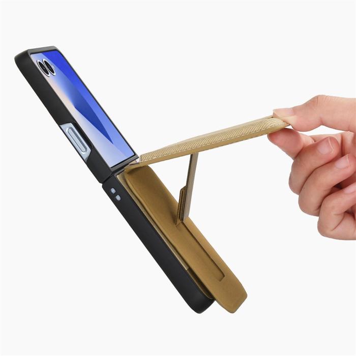 Bild 5, Galaxy Z Flip 7 Skal Inkl. Avtagbart Kortfack Läder Khaki