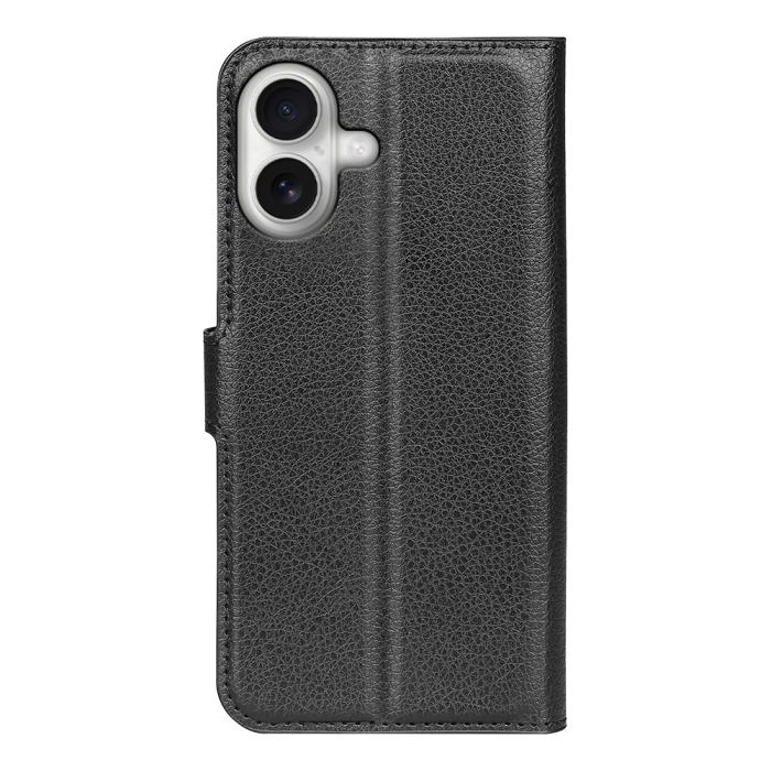 Bild 6, iPhone 17 Fodral Litchi Läder Svart