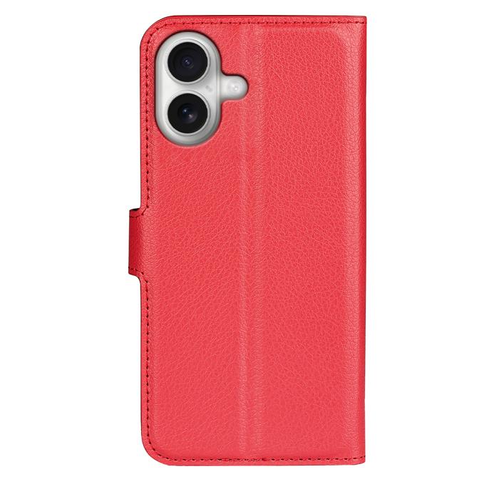 Bild 6, iPhone 17 Fodral Litchi Läder Röd