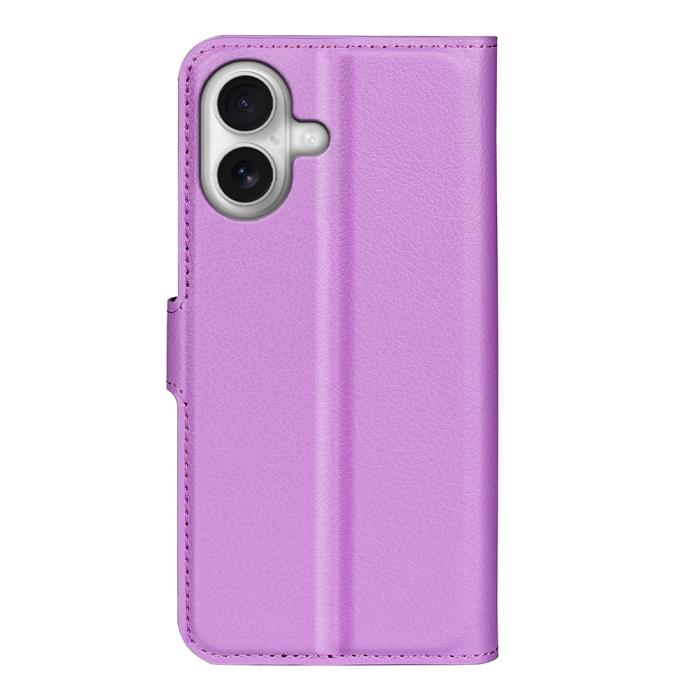 Bild 6, iPhone 17 Fodral Litchi Läder Lila
