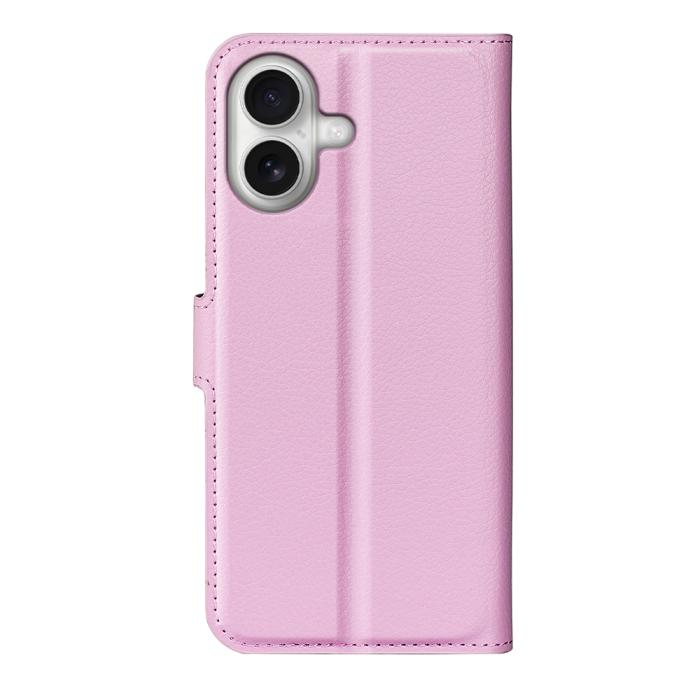 Bild 6, iPhone 17 Fodral Litchi Läder Ljus Rosa