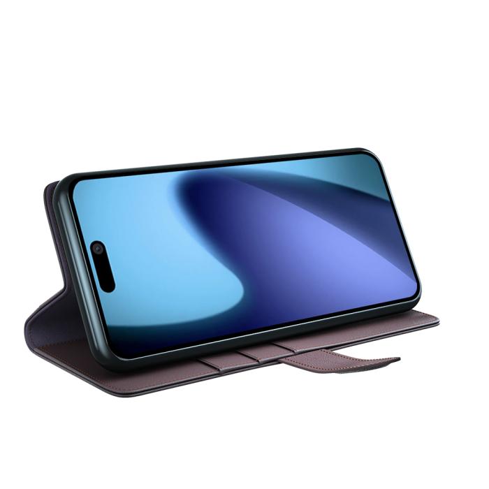 Bild 4, iPhone 17 Fodral Premium Äkta Läder Brun
