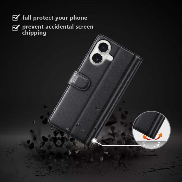 Bild 2, iPhone 17 Fodral Premium Äkta Läder Svart