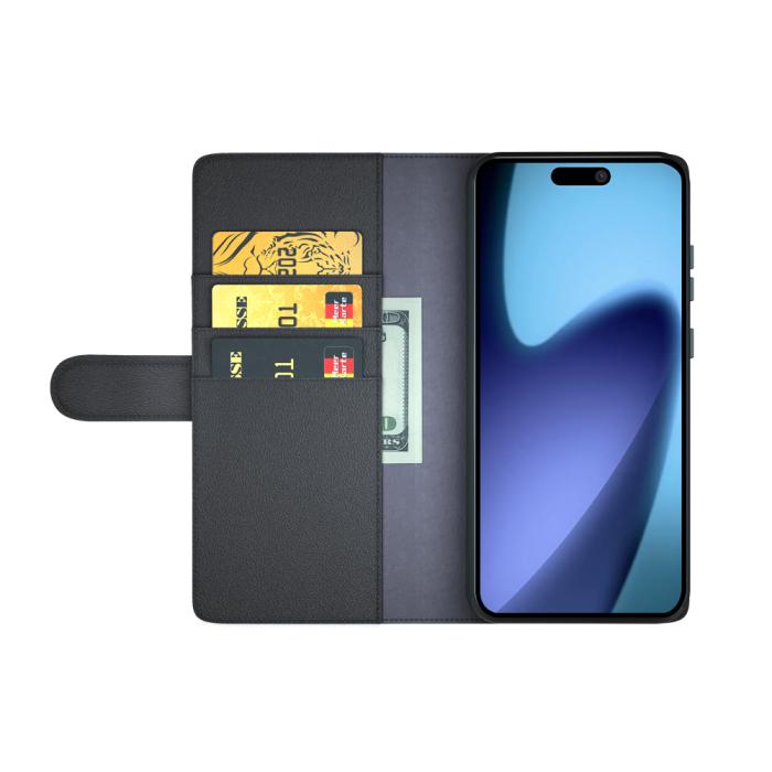Bild 3, iPhone 17 Fodral Premium Äkta Läder Svart