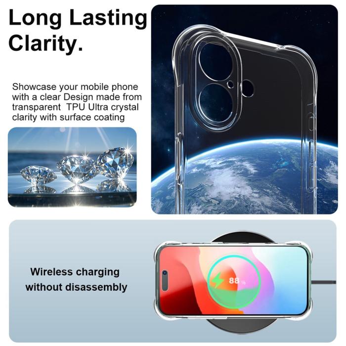Bild 4, IMAK iPhone 17 Skal TPU Shockproof Airbag Transparent