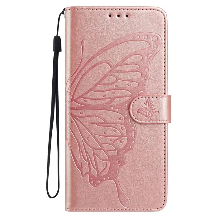 Bild 4, iPhone 17 Fodral Med Fjäril Tryck Roséguld