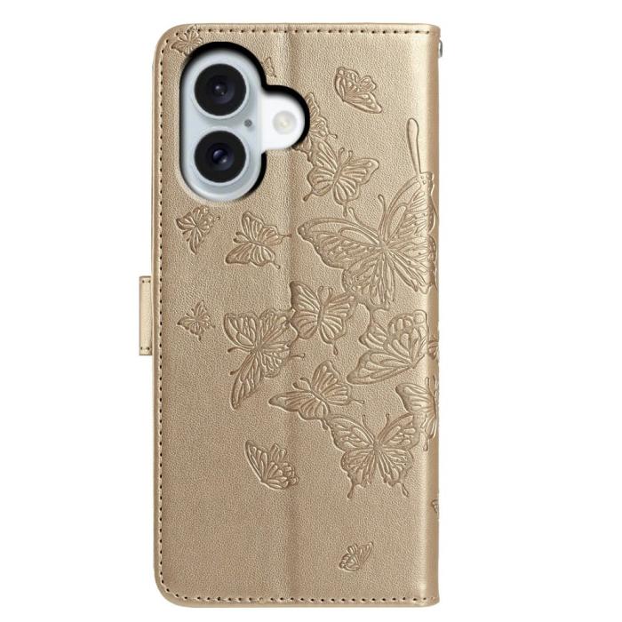 Bild 5, iPhone 17 Fodral Med Fjäril Tryck Guld