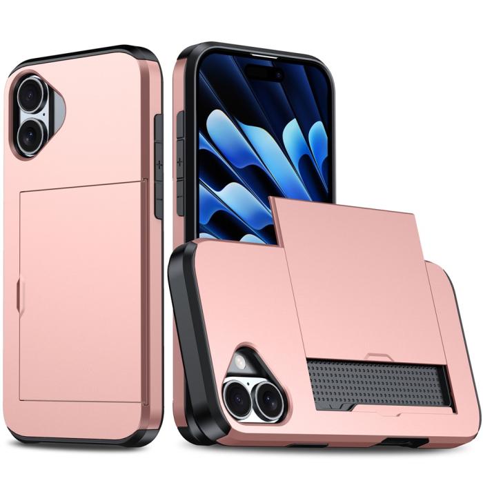 Bild 1, iPhone 17 Skal Hybrid Med Kortfack Roséguld