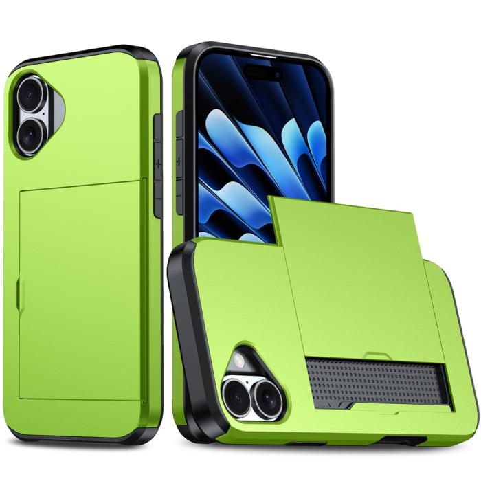 Bild 1, iPhone 17 Skal Hybrid Med Kortfack Grön