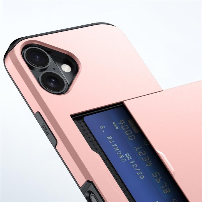 Bild 4, iPhone 17 Skal Hybrid Med Kortfack Rosa