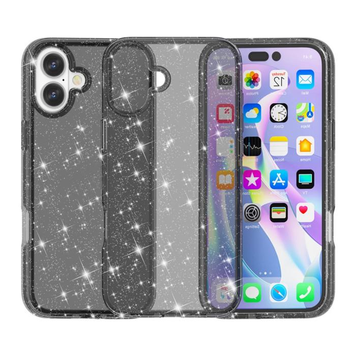 Bild 2, iPhone 17 Skal Hybrid Glitter Svart