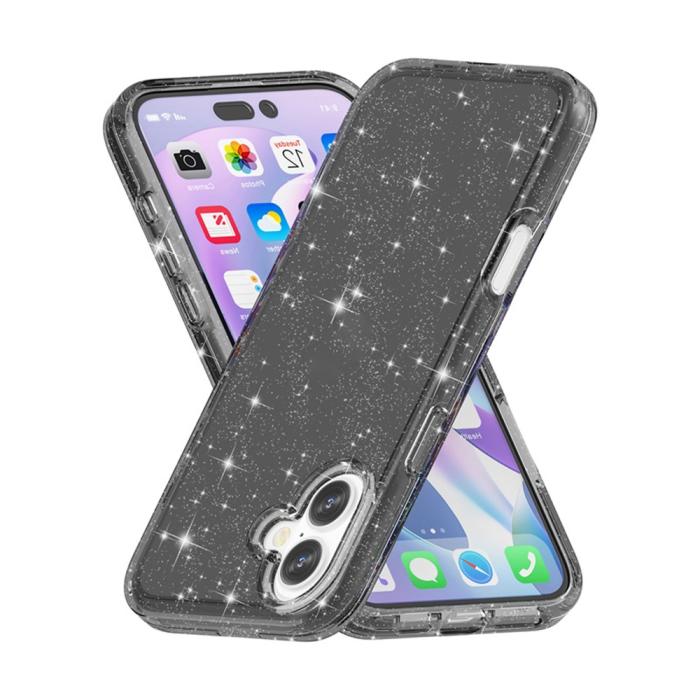 Bild 3, iPhone 17 Skal Hybrid Glitter Svart