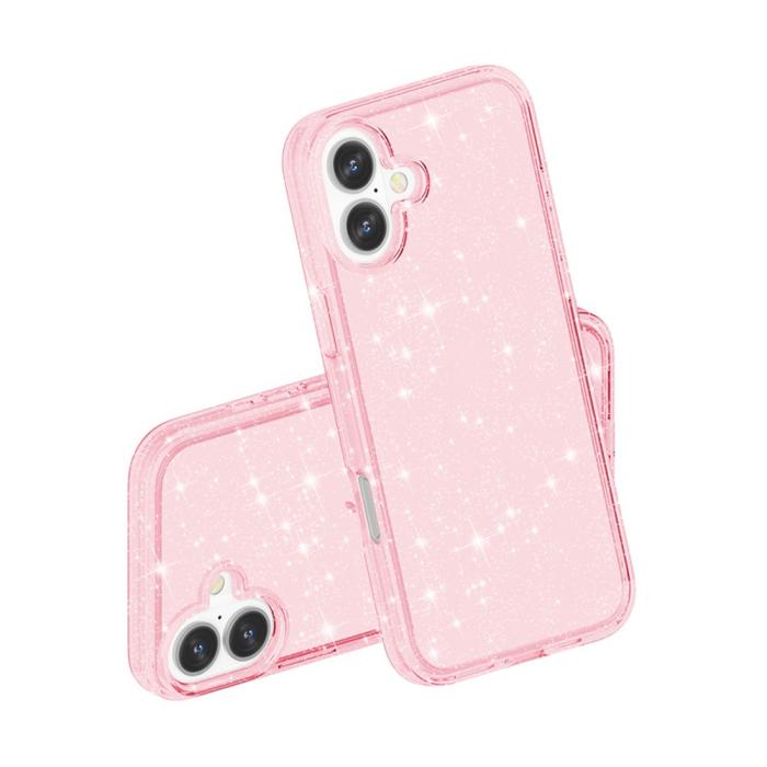 Bild 5, iPhone 17 Skal Hybrid Glitter Rosa