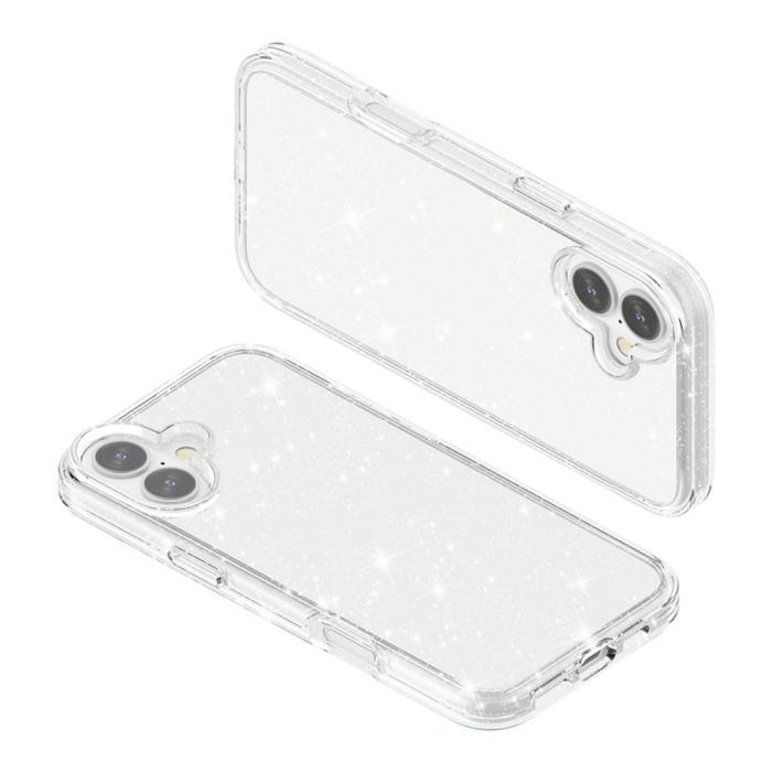 Bild 6, iPhone 17 Skal Hybrid Glitter Vit