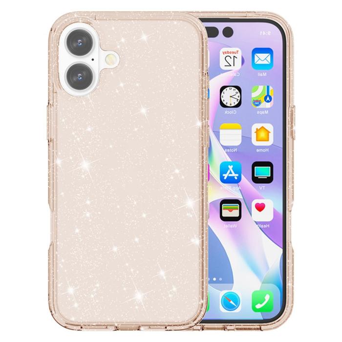 Bild 1, iPhone 17 Skal Hybrid Glitter Guld