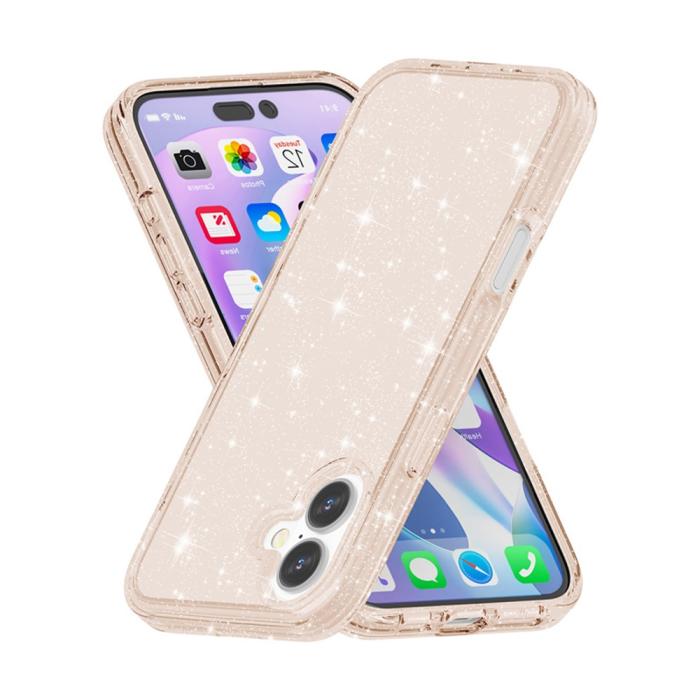 Bild 3, iPhone 17 Skal Hybrid Glitter Guld