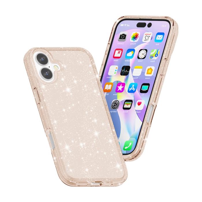 Bild 4, iPhone 17 Skal Hybrid Glitter Guld