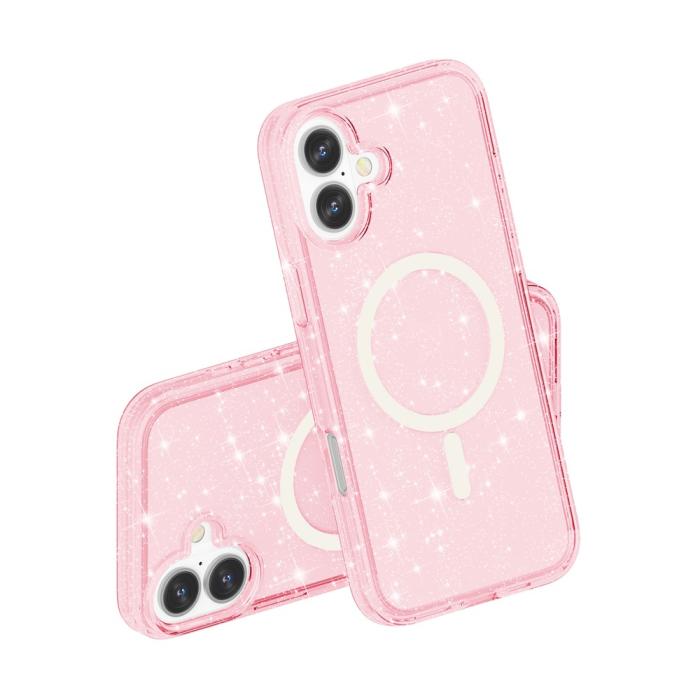 Bild 5, iPhone 17 Skal MagSafe Hybrid Glitter Rosa