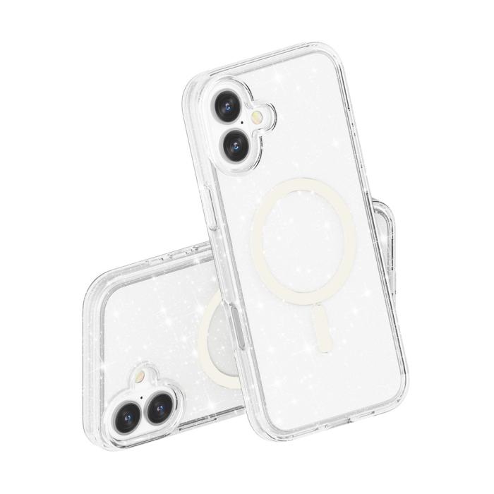 Bild 5, iPhone 17 Skal MagSafe Hybrid Glitter Vit