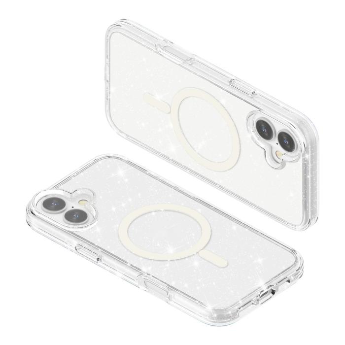 Bild 6, iPhone 17 Skal MagSafe Hybrid Glitter Vit