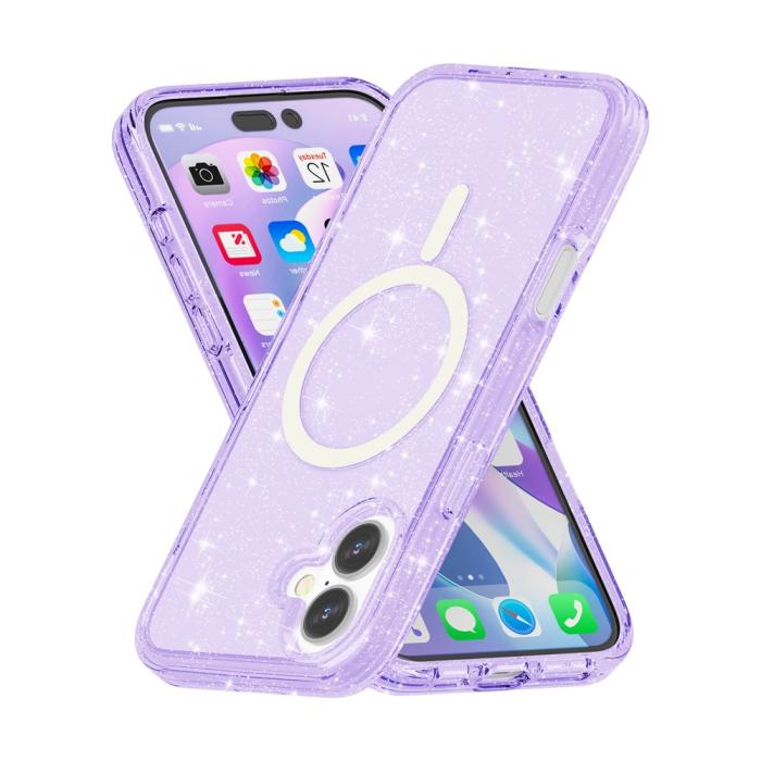 Bild 4, iPhone 17 Skal MagSafe Hybrid Glitter Lila