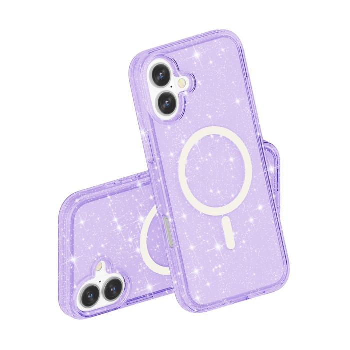 Bild 5, iPhone 17 Skal MagSafe Hybrid Glitter Lila