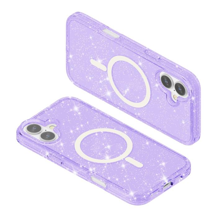 Bild 6, iPhone 17 Skal MagSafe Hybrid Glitter Lila
