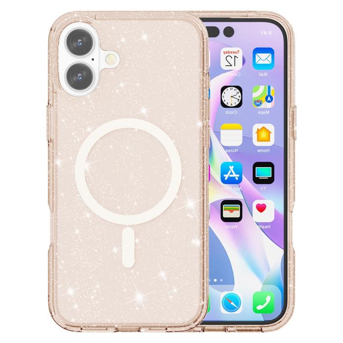 Bild 1, iPhone 17 Skal MagSafe Hybrid Glitter Guld