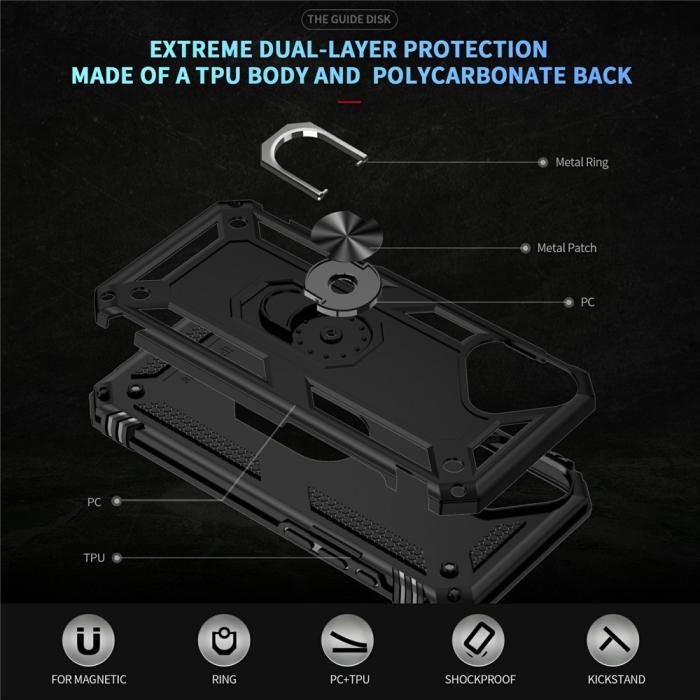 Bild 6, iPhone 17 Skal Shockproof Hybrid Ring Svart