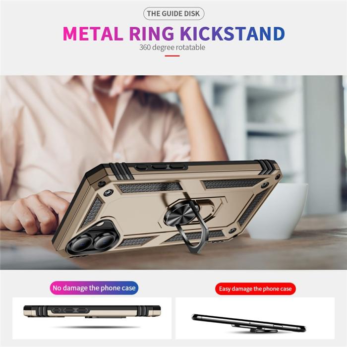 Bild 2, iPhone 17 Skal Shockproof Hybrid Ring Guld