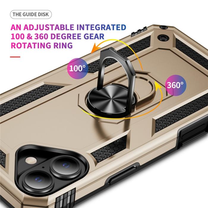 Bild 3, iPhone 17 Skal Shockproof Hybrid Ring Guld