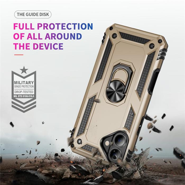 Bild 5, iPhone 17 Skal Shockproof Hybrid Ring Guld