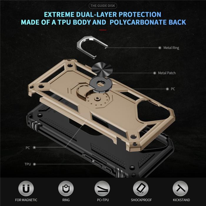 Bild 6, iPhone 17 Skal Shockproof Hybrid Ring Guld