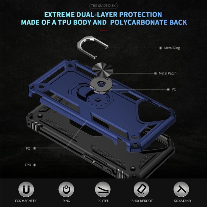Bild 6, iPhone 17 Skal Shockproof Hybrid Ring Blå