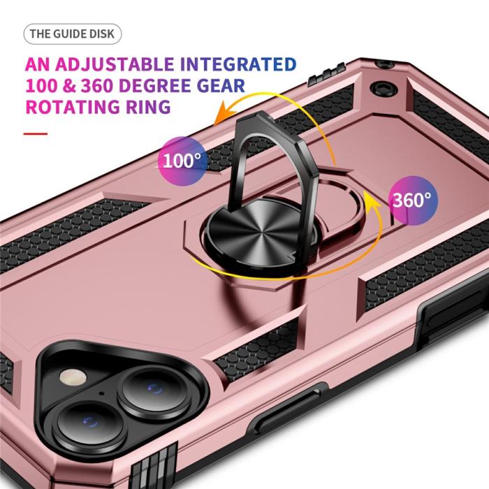 Bild 3, iPhone 17 Skal Shockproof Hybrid Ring Roséguld